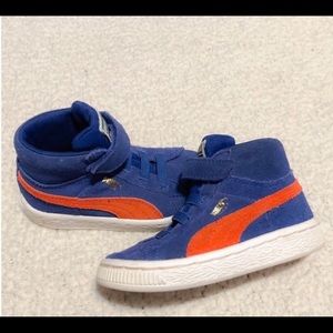PUMA Kid’s Suede Classic Mid V Style sneakers.